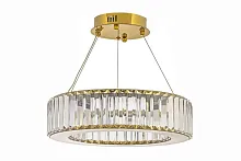 Люстра подвесная хрустальная Anzio L 1.5.40.100 G Arti Lampadari прозрачная на 1 лампу, основание золотое в стиле современный кольца Люстра подвесная хрустальная Anzio L 1.5.40.100 G Arti Lampadari прозрачная на 1 лампу, основание золотое в стиле современный кольца